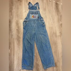 Vintage 90s Disney Winnie the Pooh Embroidered Denim Overalls - Size Medium